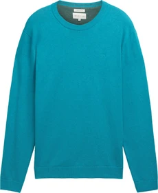 Tom Tailor Basic Baumwolle Strickpullover turquoise blue melange (Herren)
