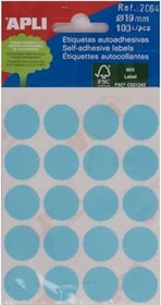 APLI Etiketten rund, 19mm, blau, 5 Blatt (100 Etiketten)
