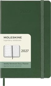 Moleskine Wochen-Notizkalender 1 Woche/1 Seite 2027, A6, Hardcover, grün