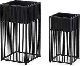 Wohnling Pflanzenständer Blumentopf-Set schwarz, 2-tlg.