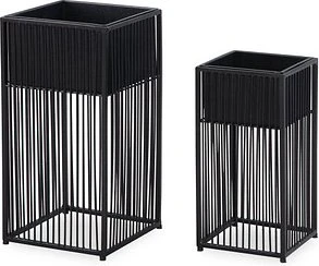 Wohnling Pflanzenständer Blumentopf-Set schwarz, 2-tlg.