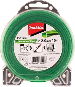 Makita Trimmerfaden Four-Leaf für Rasentrimmer, 2mm/15m