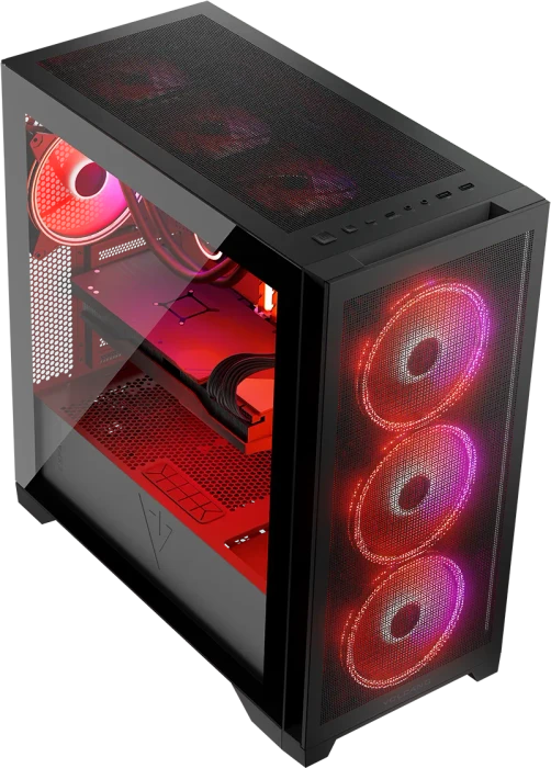Modecom Volcano Expanse S Apex ARGB Midi, schwarz, Glasfenster