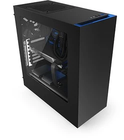 NZXT Source 340 schwarz/blau, Acrylfenster