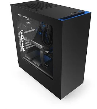 NZXT Source 340 schwarz/blau, Acrylfenster