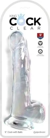 Pipedream King Cock Clear 9" Cock with Balls transparent