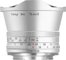 TTArtisan 7.5mm 2.0 Fisheye für Sony E silber