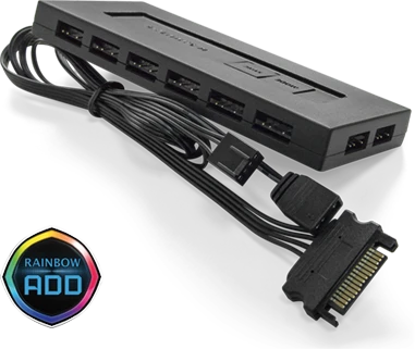 Raijintek RJK 5V DRGB-PWM Control Hub, Licht- und Lüftersteuerung, 16-Kanal