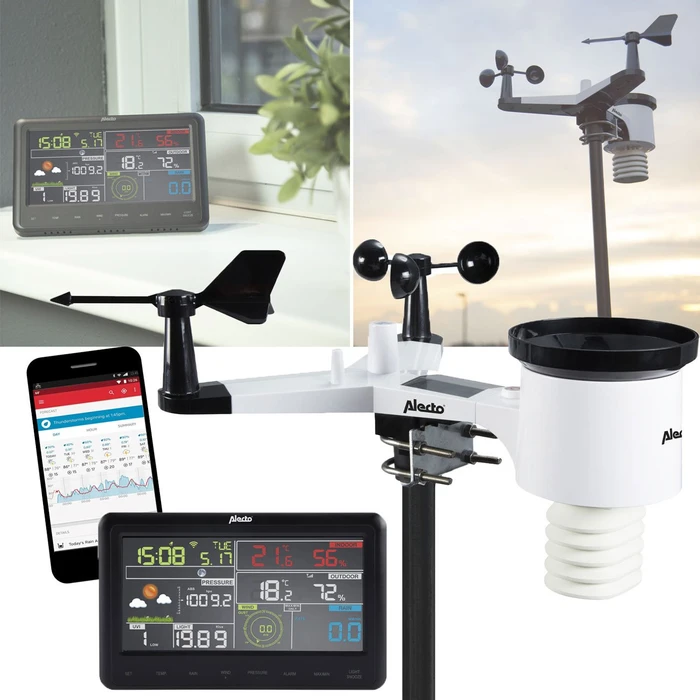 Alecto WS-5500 professionelle 8in1 WLAN Wetterstation, digital
