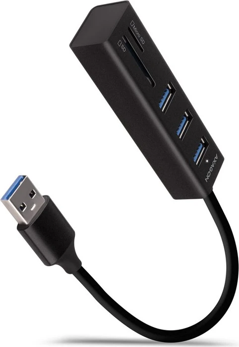 Axagon USB-Hub, Dual-Slot-Cardreader, 3x USB-A 3.0, USB-A 3.0 [Stecker]