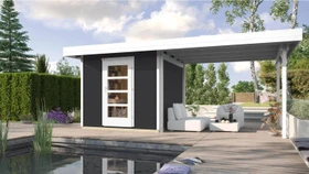 Weka wekaLine 172 B 500x211cm Gartenhaus inkl. Anbau anthrazit