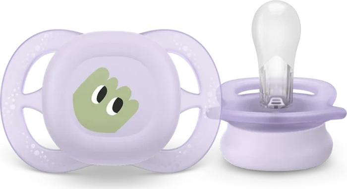 Philips Avent SCF075/13 ultra start Beruhigungsschnuller, 0-2M, Silikon, orange/violett, 2 Stück