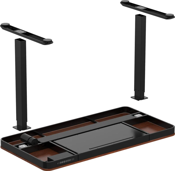 Activejet ET119W-C elektrisch höhenverstellbarer Sitz-Steh-Schreibtisch 140x70cm Walnuss/schwarz