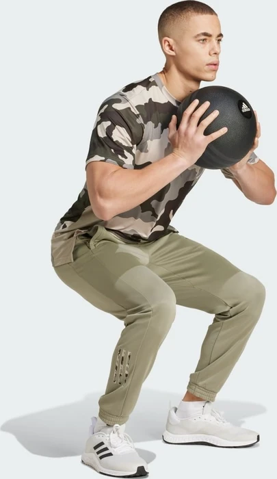 adidas Train Essentials Camo Allover Print Funktionsshirt kurzarm silver pebble (Herren)
