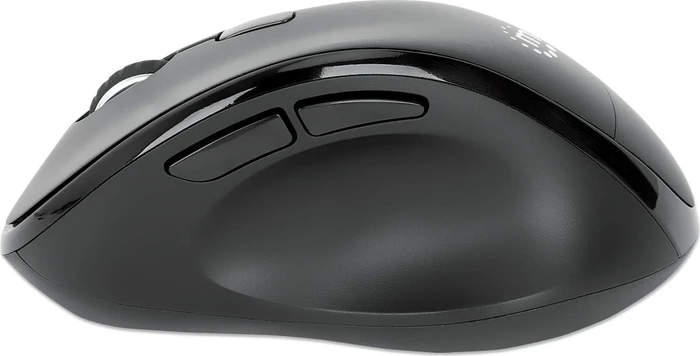 Manhattan Wireless Ergonomic Mouse with 2-in-1 USB Receiver, schwarz, USB