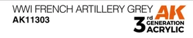AK-Interactive 3rd Gen Acrylic Colors AFV Series WWI french artillery grey, 17ml