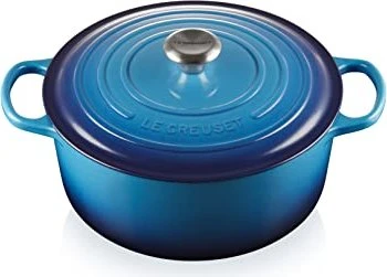 Le Creuset Signature Gusseisen Bräter rund 28cm 6.7l azure