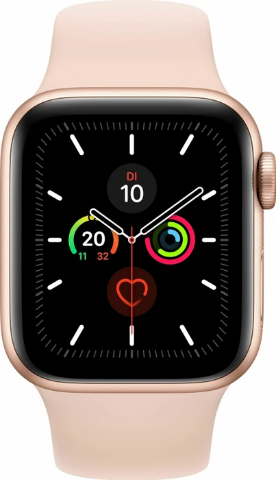 Apple Watch Series 5 (GPS) 44mm Aluminium gold mit Sportarmband sandrosa