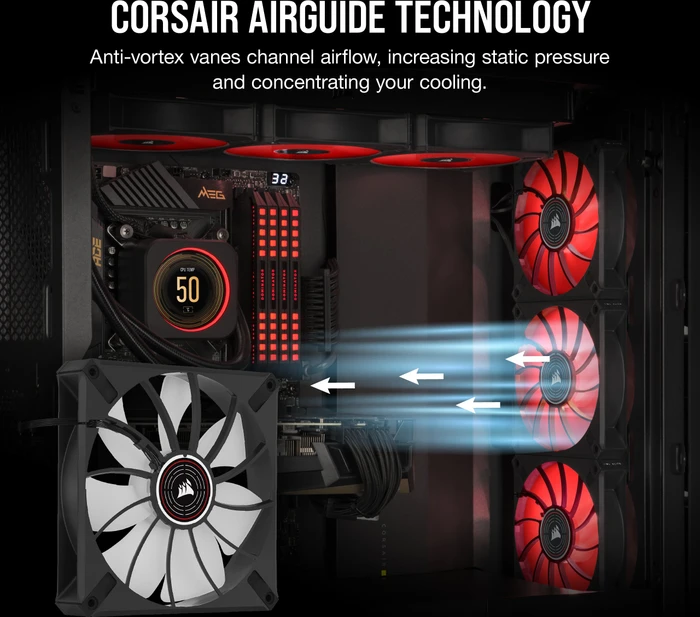 Corsair ML Series ML140 LED Elite Red, schwarz, 140mm