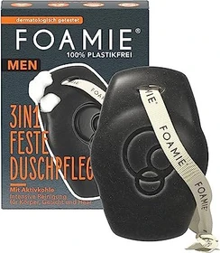 Foamie MEN 3in1 Feste Duschpflege mit Aktivkohle, 90g