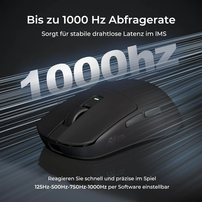 RK Royal Kludge M30 Wireless Gaming Mouse, schwarz/grau, USB/Bluetooth