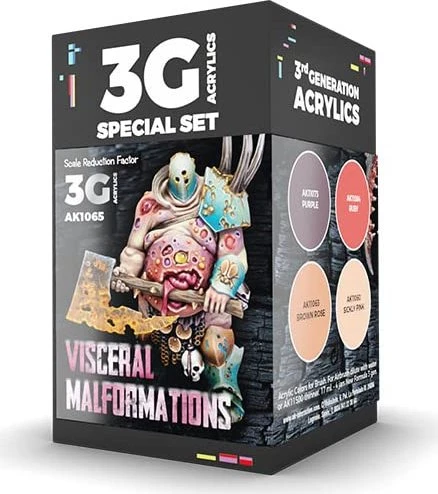 AK-Interactive 3rd Gen Acrylic Colors Wargame Color Set Visceral Malformations Farbset, 4-tlg.