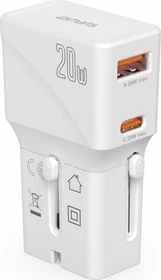 4smarts Ladegerät Weltreiseadapter Nomad Pocket 20W weiß