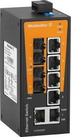 Weidmüller BL-Series Industrial Railmount Switch, 6x RJ-45, 2x SC-Duplex (IE-SW-BL08-6TX-2ST / 1240930000)