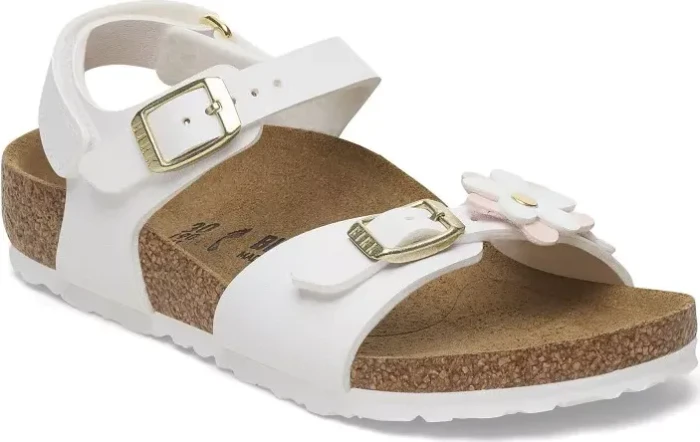Birkenstock Rio Plain Flower AS Birko-Flor weiß (Junior)
