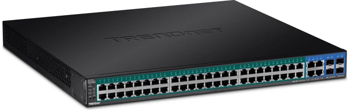 TRENDnet TPE Rackmount Gigabit Smart Switch, 48x RJ-45, 4x RJ-45/SFP, 370W PoE+