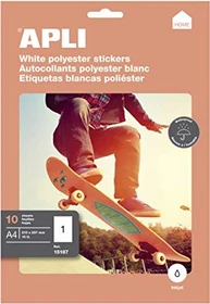APLI Etiketten, 210x297mm, wetterfest, weiß, matt, 10 Blatt (10 Etiketten)