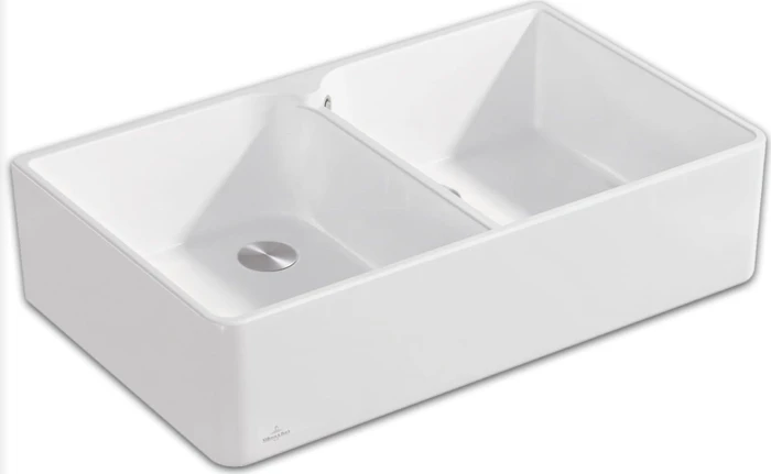 Villeroy & Boch Spülstein Doppelspüle weiß alpin
