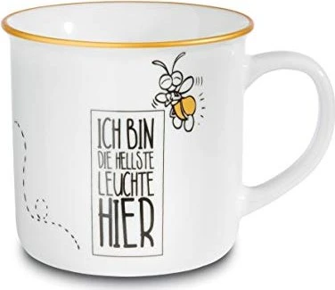 Nici Kaffeetasse Ich bin die hellste Leuchte hier 400ml metallic
