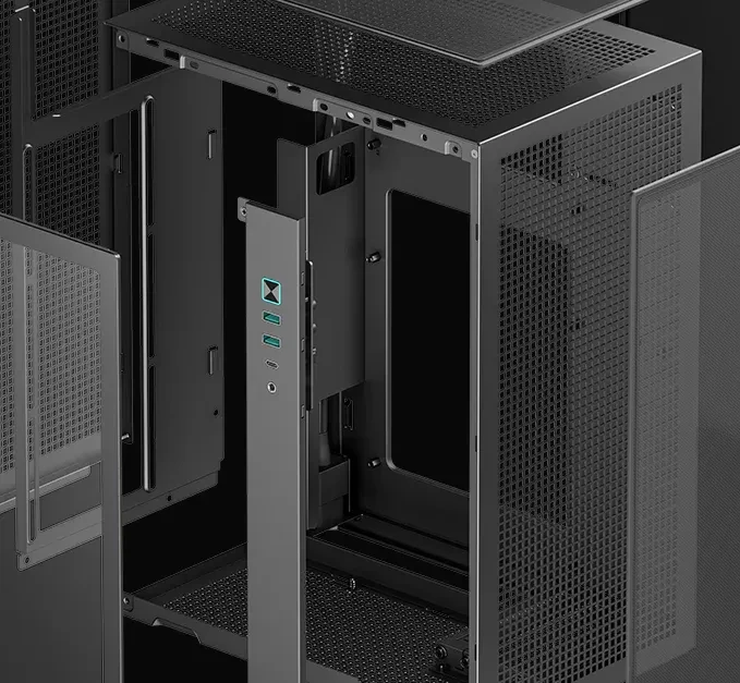 DeepCool CH170 Plus, schwarz, Glasfenster