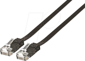EFB Elektronik PVC kompakt Flach-Patchkabel, Cat6a, U/UTP, RJ-45/RJ-45, 1.5m, schwarz