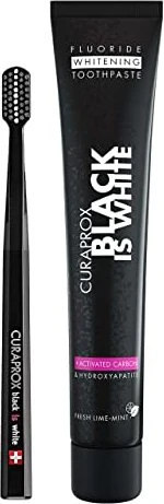 Curaden Curaprox Black is White Zahnbürste + Zahncreme Set
