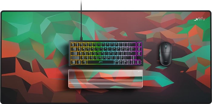 Cherry Xtrfy WR5 Litus Red Compact Wrist Rest, transparent/grau/grün/rot