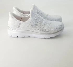 Skechers Slip-Ins: Summits - Brilliant Shine weiß/silber (Damen)