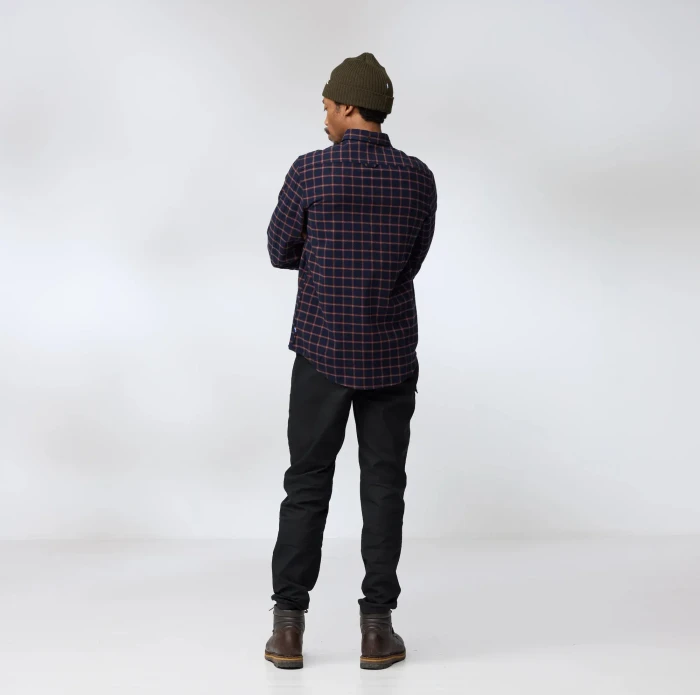 Fjällräven Övik Flannel Hemd langarm dark navy (Herren)