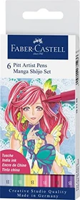 Faber-Castell PITT artist Pen Brush Set Manga Shojo sortiert, 6-teilig
