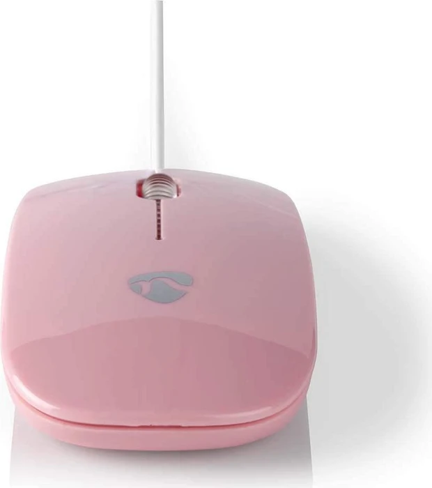 Nedis Wired Optical Mouse, pink, USB