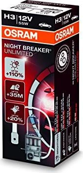 Osram Night Breaker Unlimited H3 55W, 1er-Pack Faltschachtel