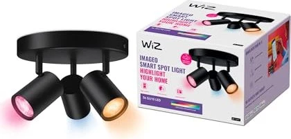 WiZ Imageo GU10 RGB Spot rund 3-flammig schwarz