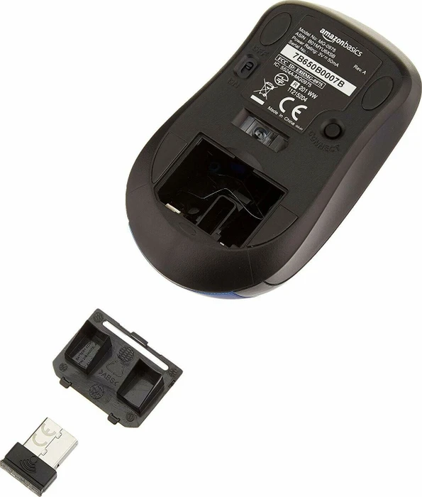 AmazonBasics Kabellose Maus blau, USB