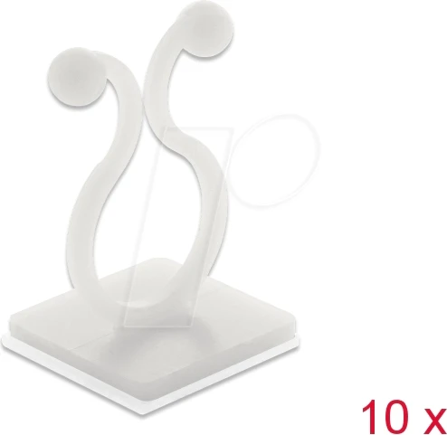 DeLOCK Kabeldriller mit Klebesockel, natur, 10 Stück