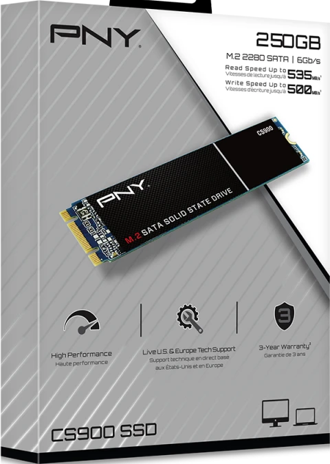 PNY CS900 250GB, M.2 2280 / B-M-Key / SATA 6Gb/s