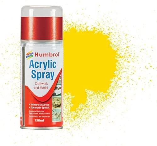 Humbrol Acrylic Spray Paint 69 yellow gloss, 150ml