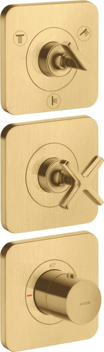 Hansgrohe Axor Citterio E Thermostatmodul 380/120 Kontrollfeld für 3 Verbraucher brushed gold optic