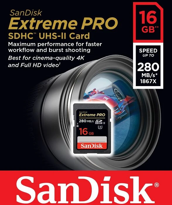 SanDisk Extreme PRO R280/W250 16GB, UHS-II U3