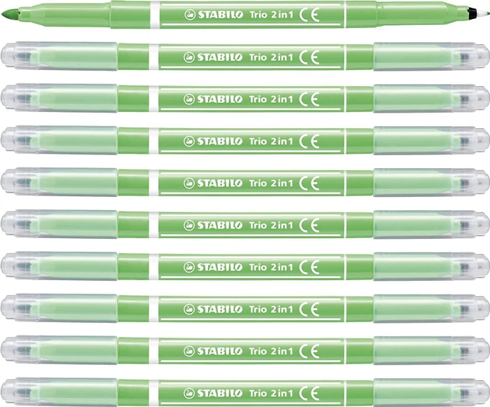 STABILO Trio 2 in 1 hellgrün, 10er-Pack